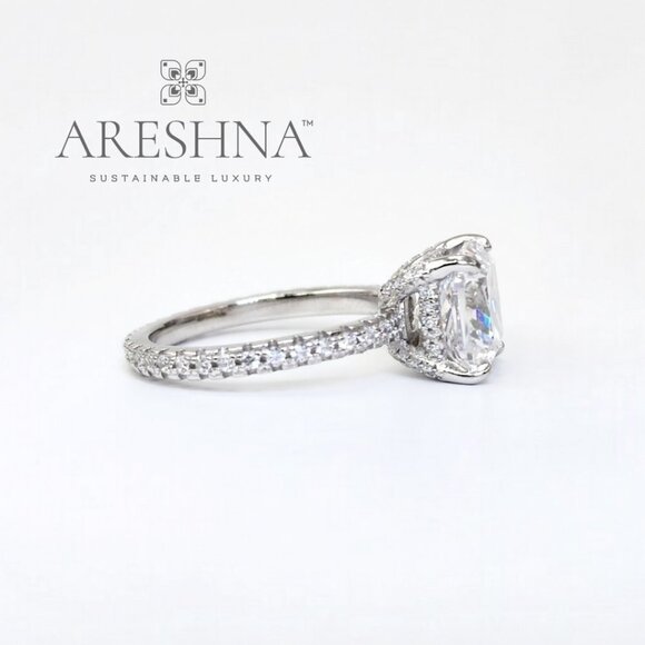 5 Carat Cushion Cut Lab Created Diamond Engagement Ring Promise Wedding … - Picture 5 of 13